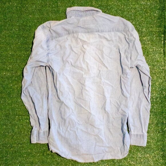 FORGE WORK WEAR MENS CASUAL BUTTON UP SHIRT LONG SLEEVE LIGHT BLUE COTTON SZ LT - Picture 4 of 5